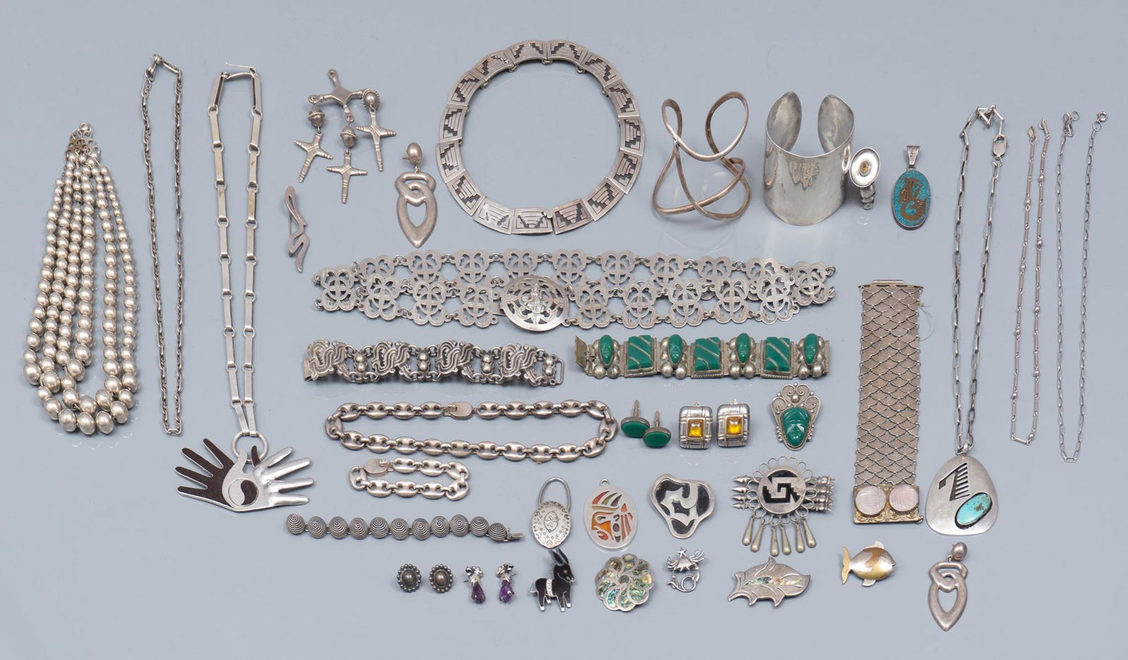 Lot of Approx. 30 Mexican Jewelry, To Include Sterling (1 of 4)