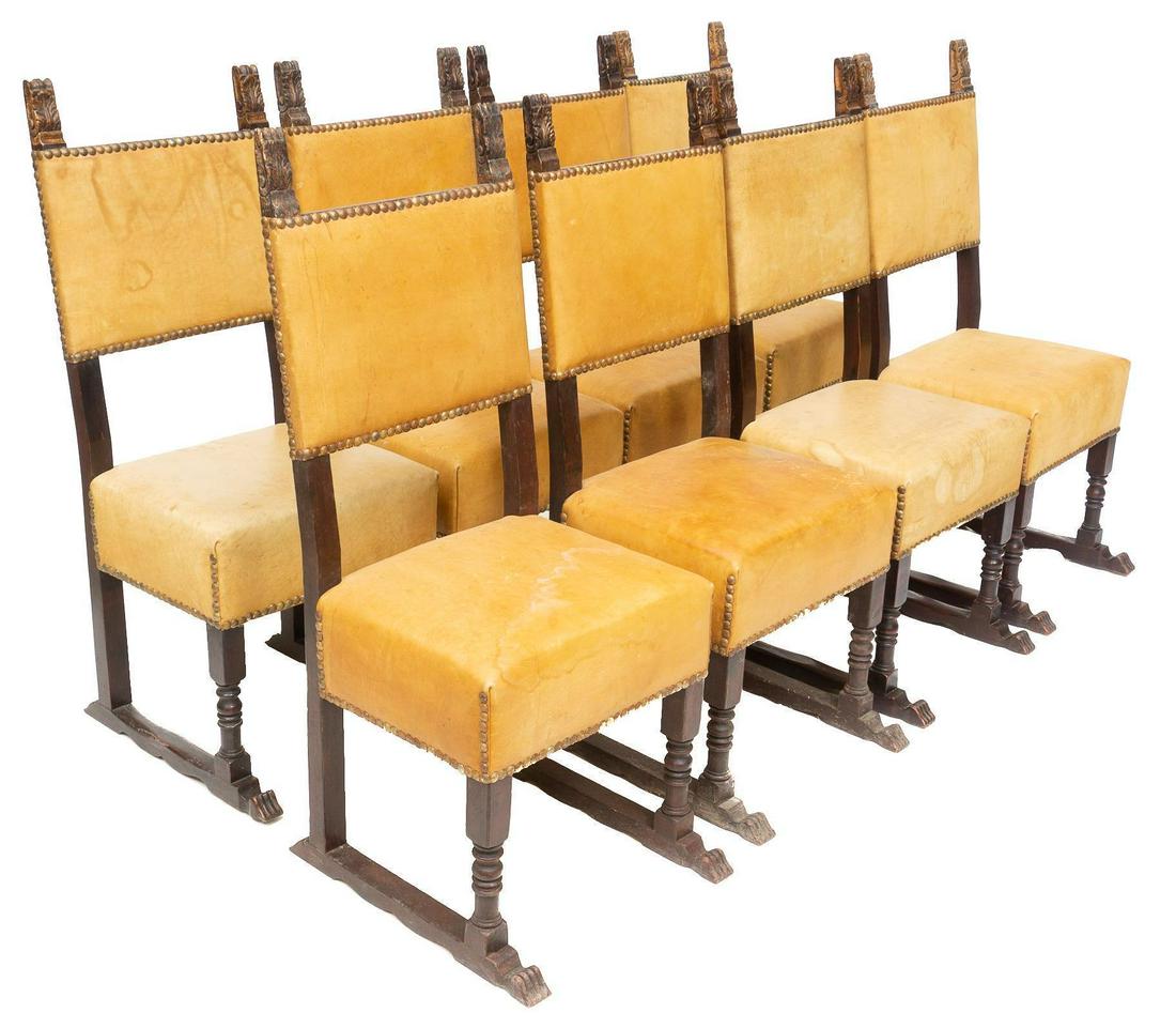Set of 8 Marsha Brown Mexican Leather Dining Chairs (1 of 3)