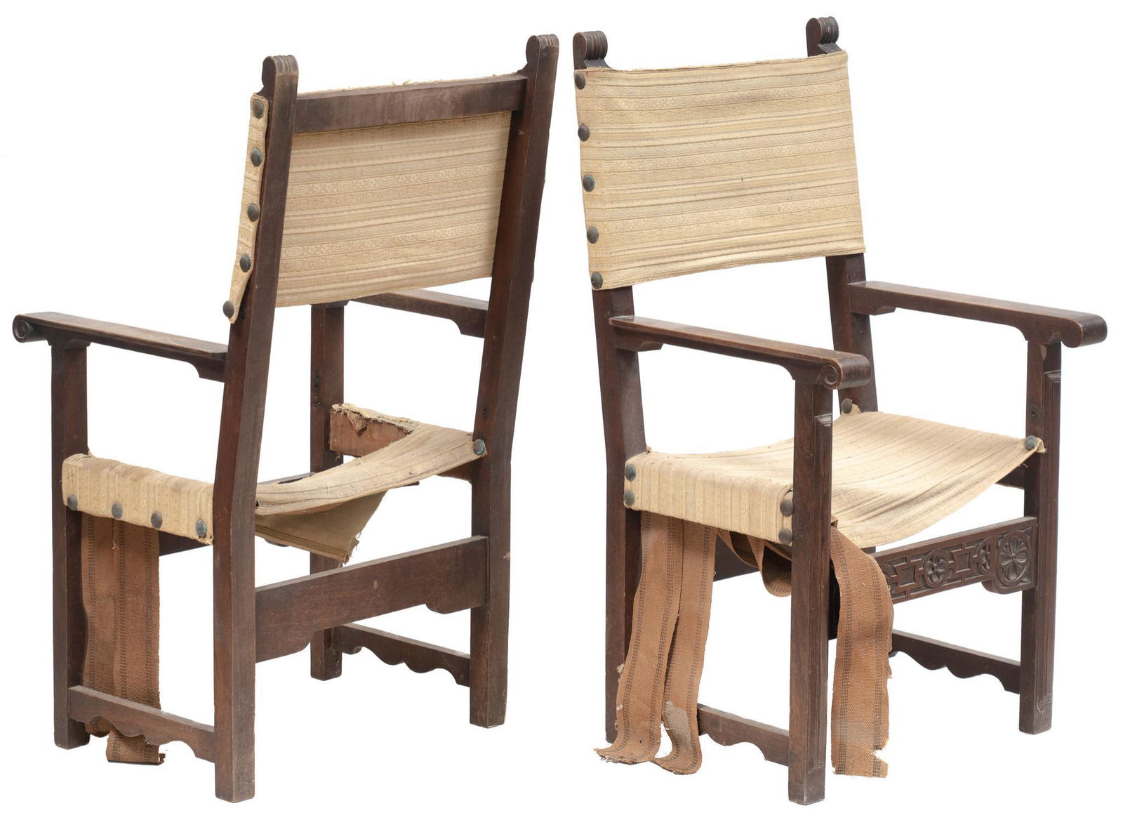 Pair of Rustic Spanish Hacienda Arm Chairs (1 of 5)