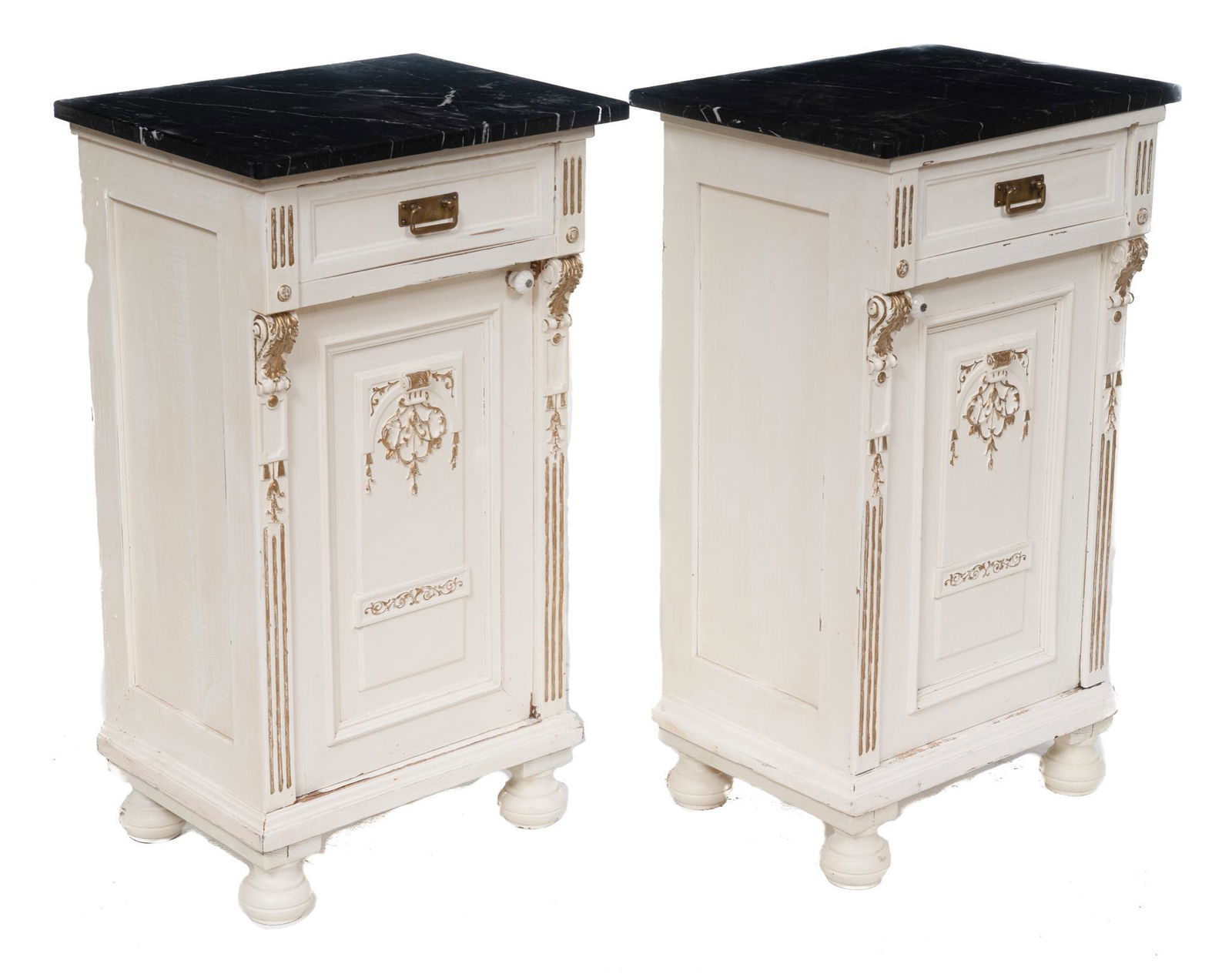 Pair of Marble Top Night Stands (1 of 4)