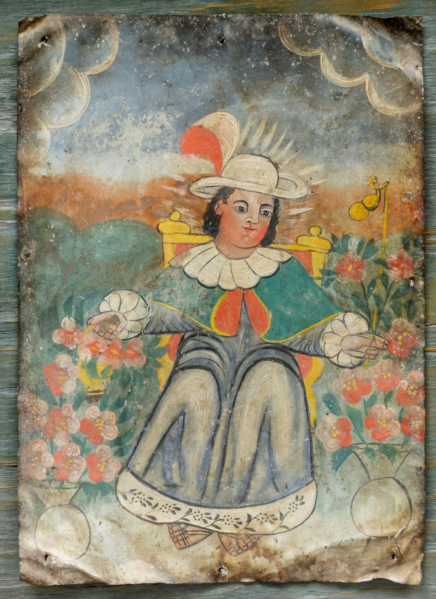 20th C. Mexican Folk Art Retablo, Santo NiÃ±o de Atocha (1 of 4)
