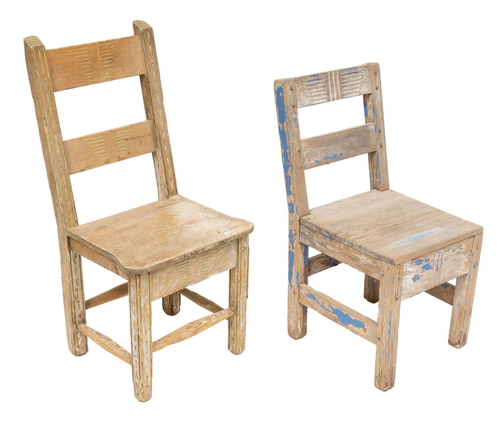 Pair of Rustic Farmhouse Chairs (1 of 3)
