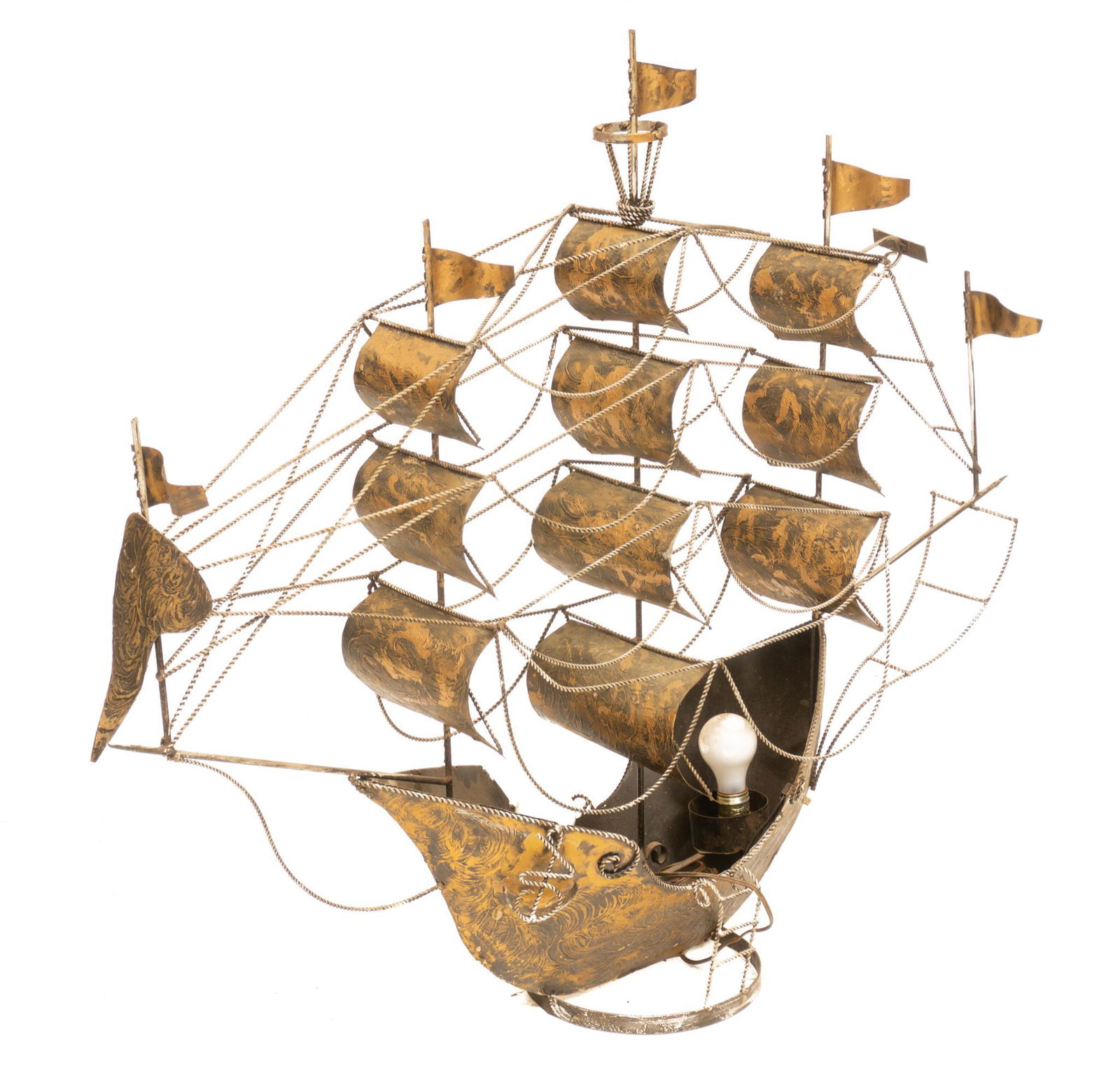 Vintage Spanish Metal Ship Model (1 of 3)