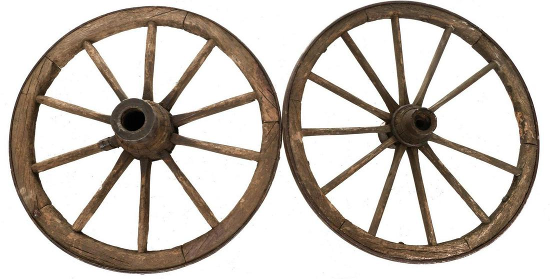 Pair of Rustic Wagon Wheels (1 of 3)