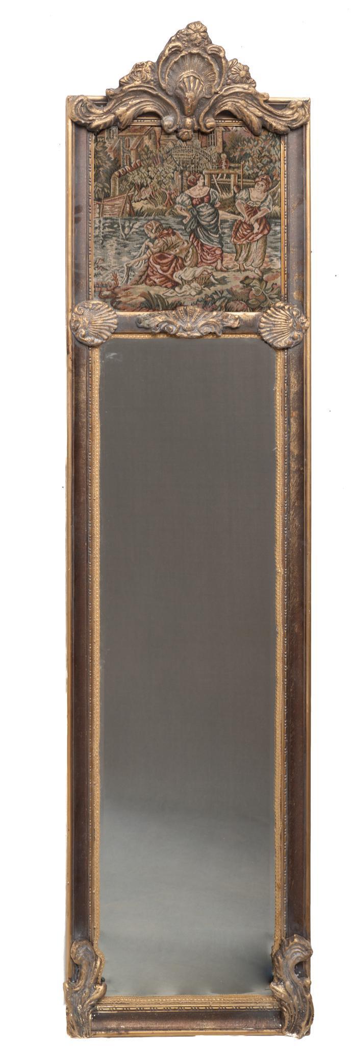 French Empire Mirror with Tapestry Panel (1 of 2)