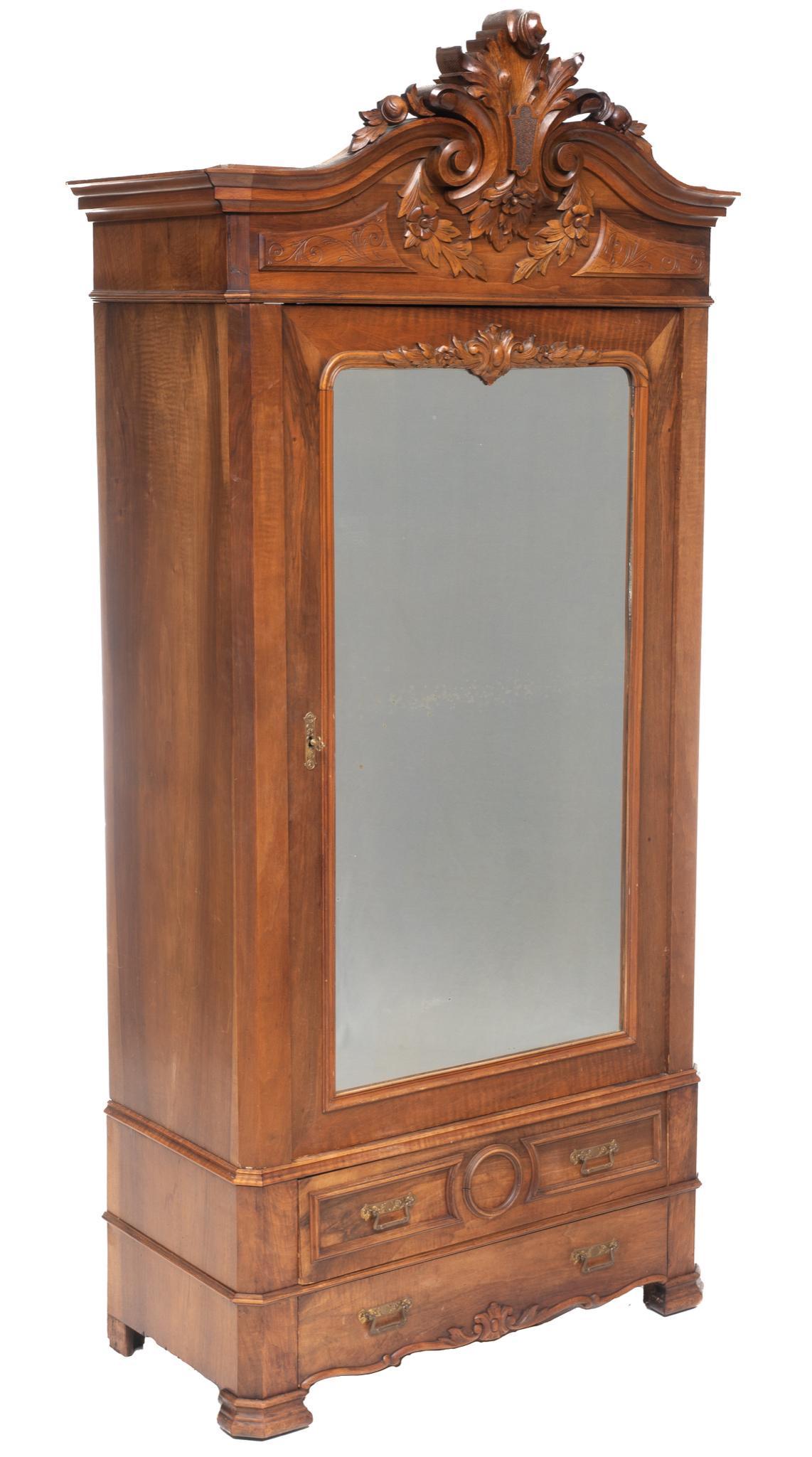 Louis Philippe Style Mirrored Armoire (1 of 4)