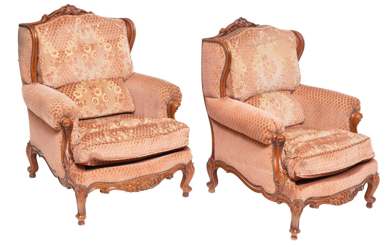 Pair of Louis XV Style Bergere Chairs (1 of 4)