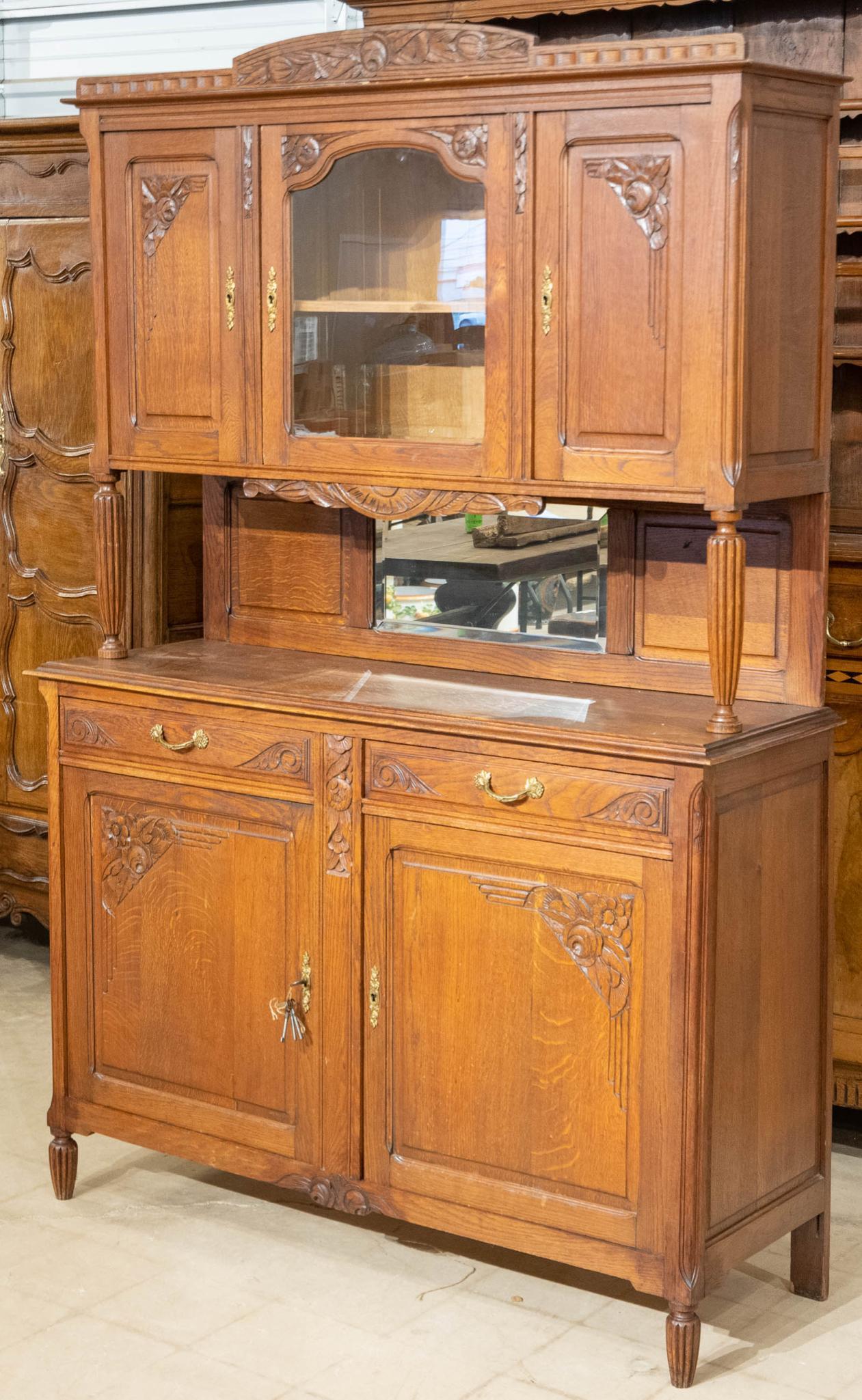 French Provincial Mirrored Kitchen Cabinet (1 of 3)