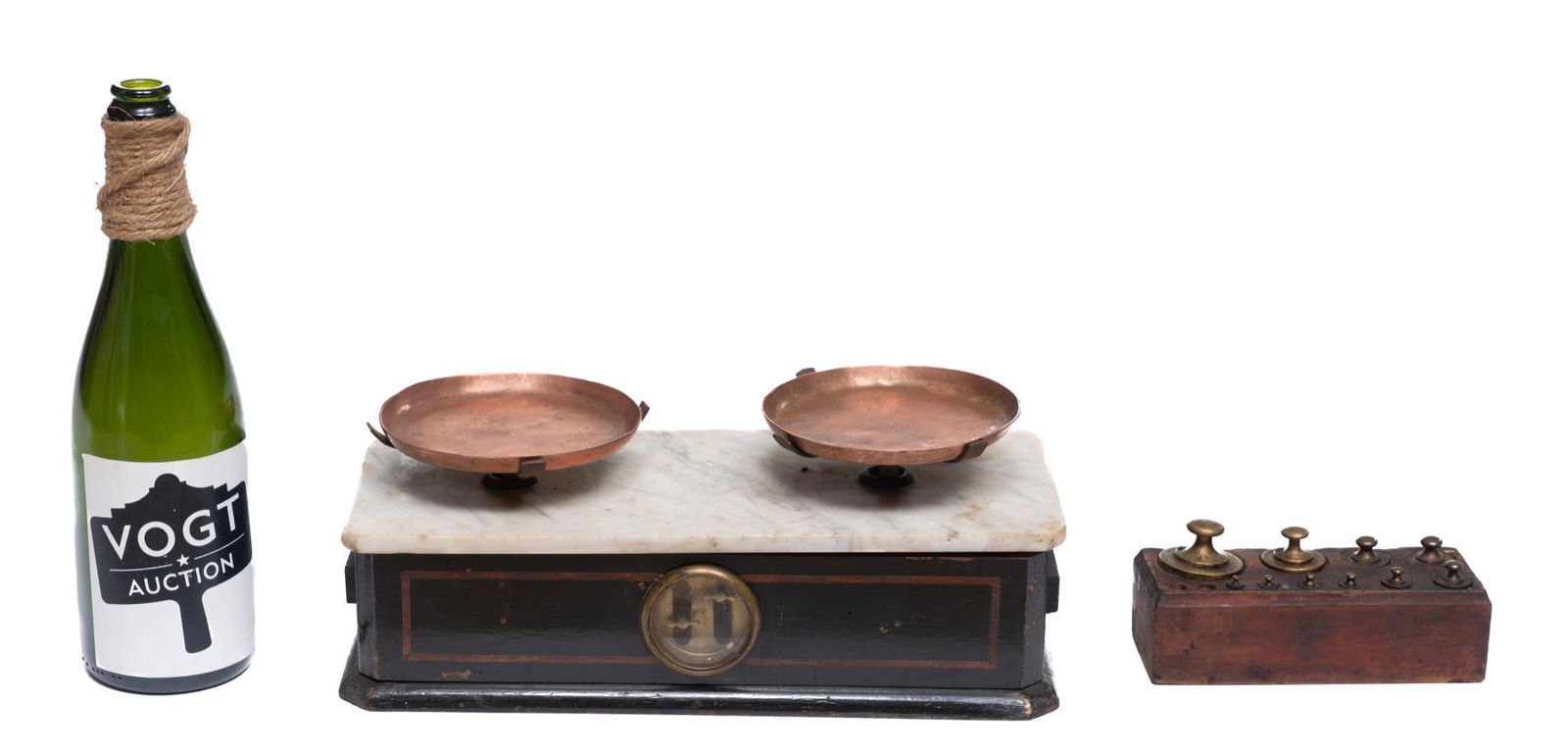 Vintage Marble and Copper Balance Bar Scale (1 of 4)