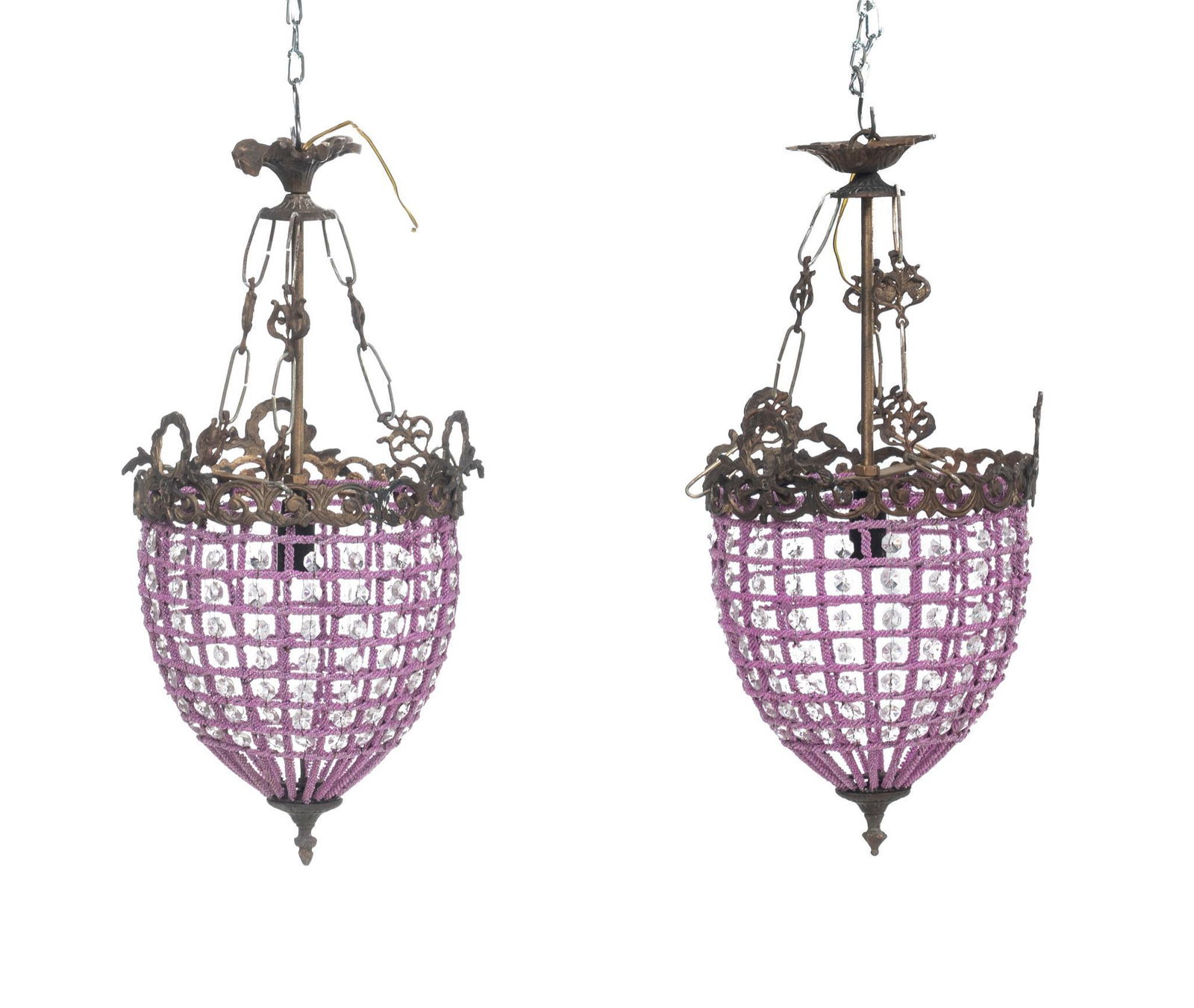 Pair of French Empire Chandeliers, Wreath Motif (1 of 3)
