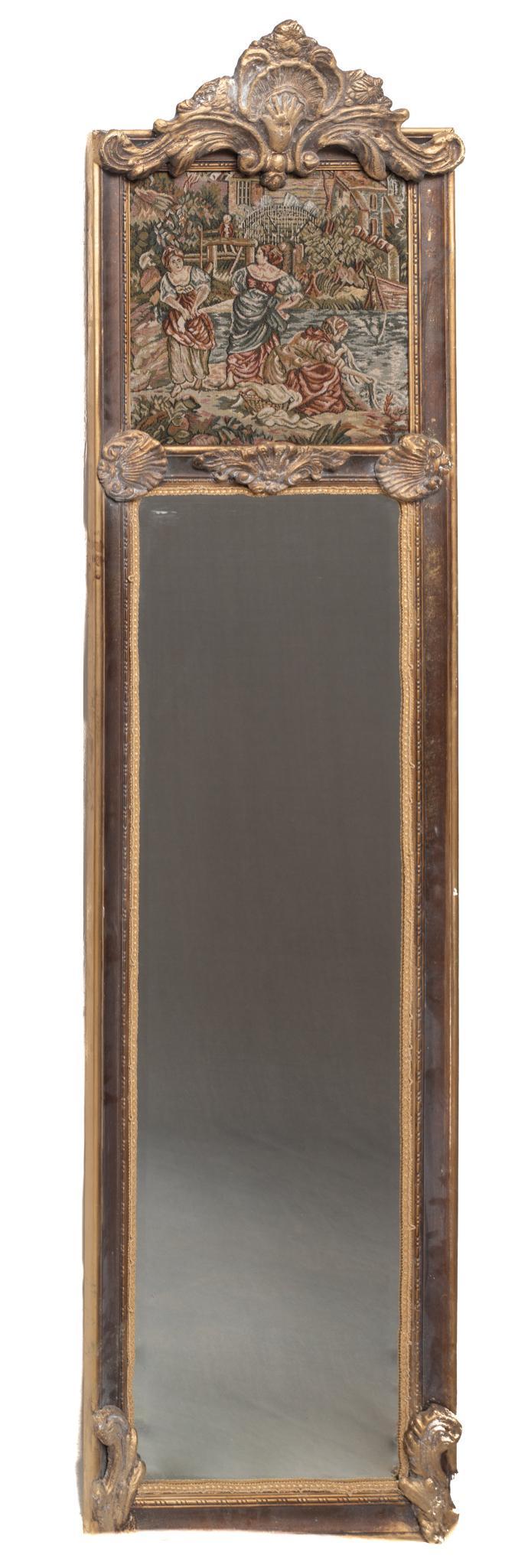 French Empire Mirror with Tapestry Panel (1 of 2)