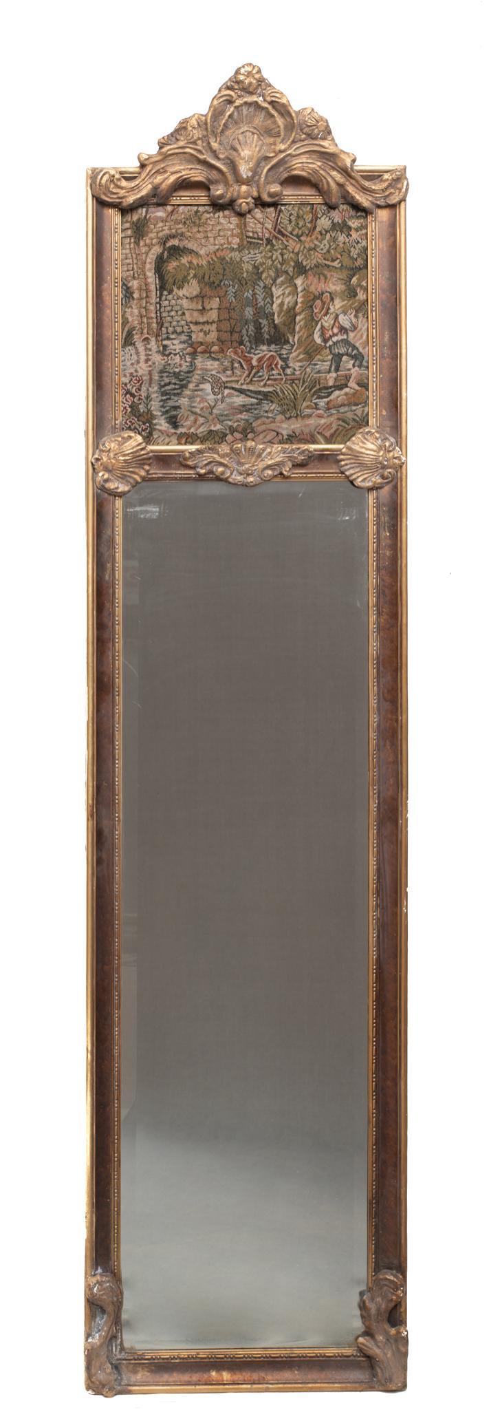French Empire Mirror with Tapestry Panel (1 of 2)
