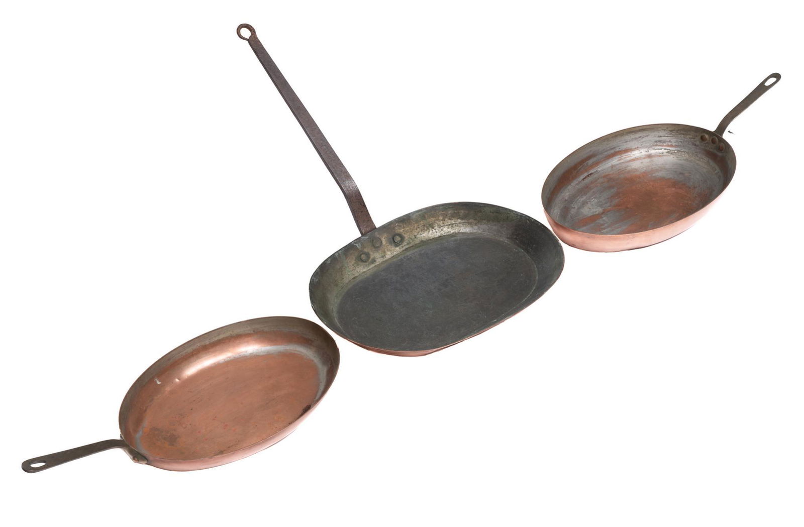 Set of 3 Vintage Farmhouse Copper Pans (1 of 3)