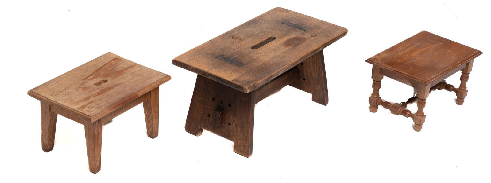 Lot of 3 Vintage Farmhouse Stools (1 of 2)