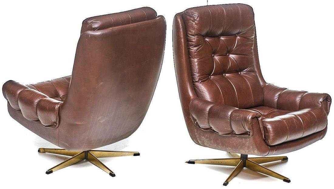 Pair of Danish Mid-Century Leather Arm Chairs (1 of 4)