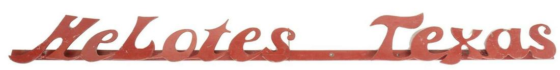 Vintage Metal Helotes, TX Sign (1 of 5)
