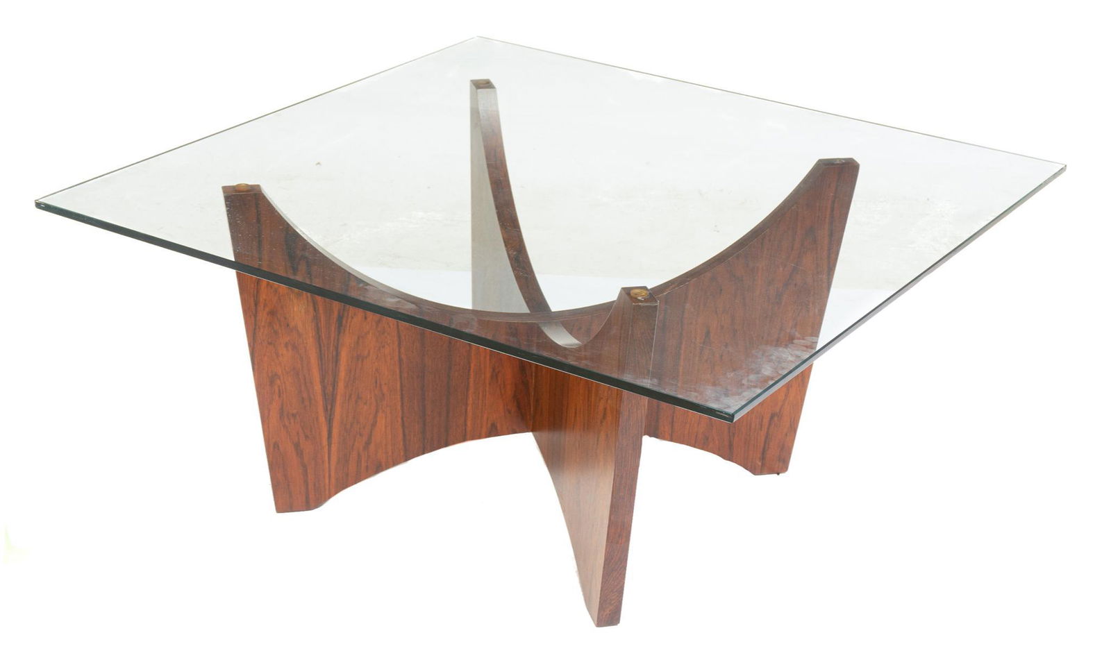 Danish Mid-Century Glass Top Coffee Table (1 of 3)