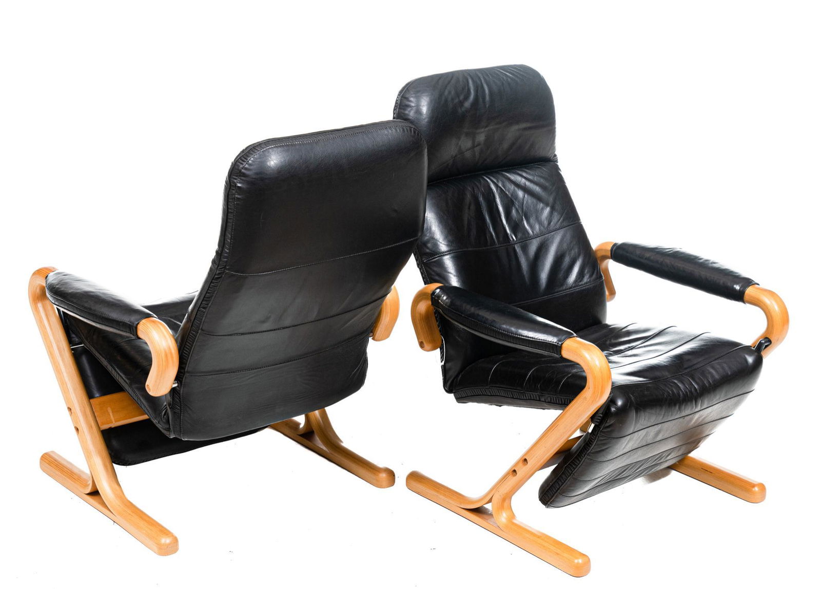 Pair of Danish Mid-Century Leather Arm Chairs (1 of 3)