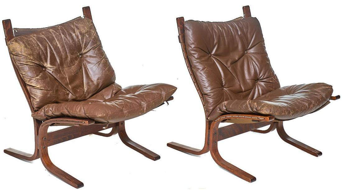 Pair of Danish Mid-Century Leather Lounge Chairs (1 of 3)