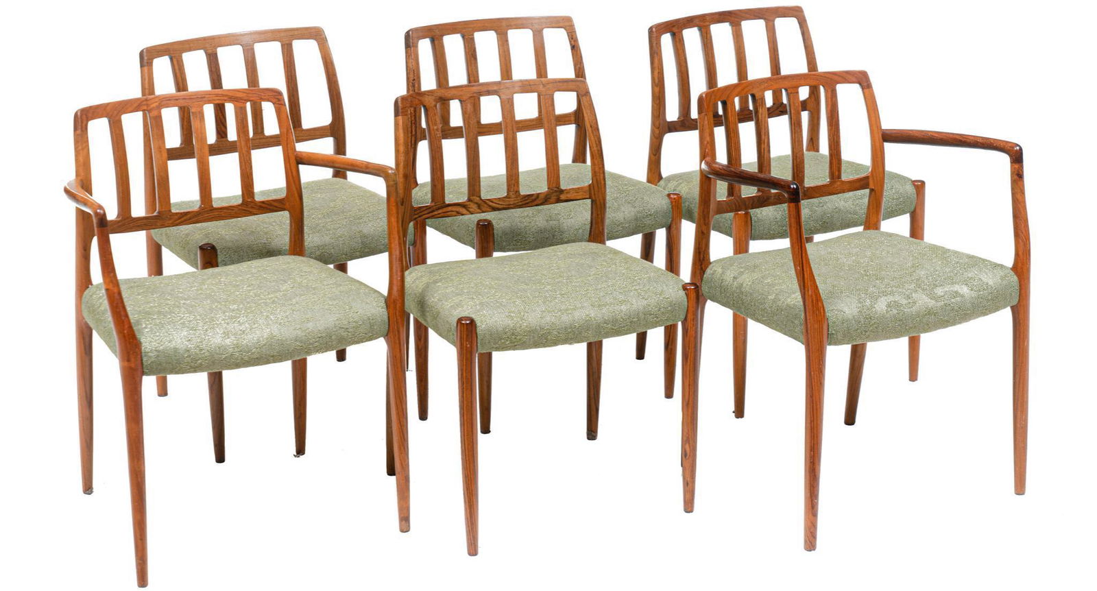 Set of 6 Danish Modern Brazilian Rosewood Dining Chairs (1 of 3)