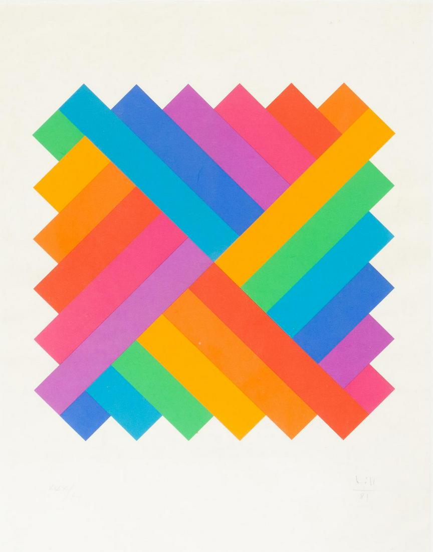 Max Bill (1908-1994), "Three Rows in 8 Colors", 1981 (1 of 4)