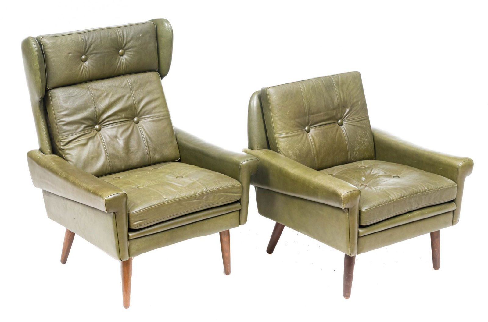 Pair of Danish Mid-Century Leather His and Hers Chairs (1 of 3)