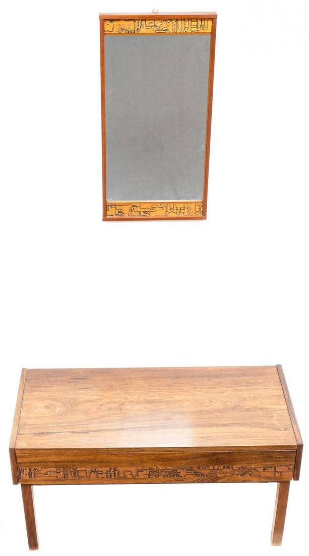 Danish Mid-Century Wall Console and Mirror (1 of 4)