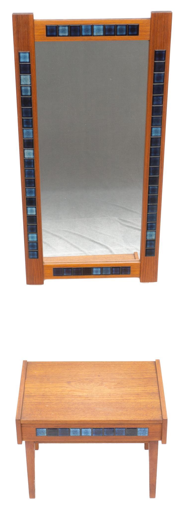 Danish Mid-Century Wall Console and Mirror (1 of 3)