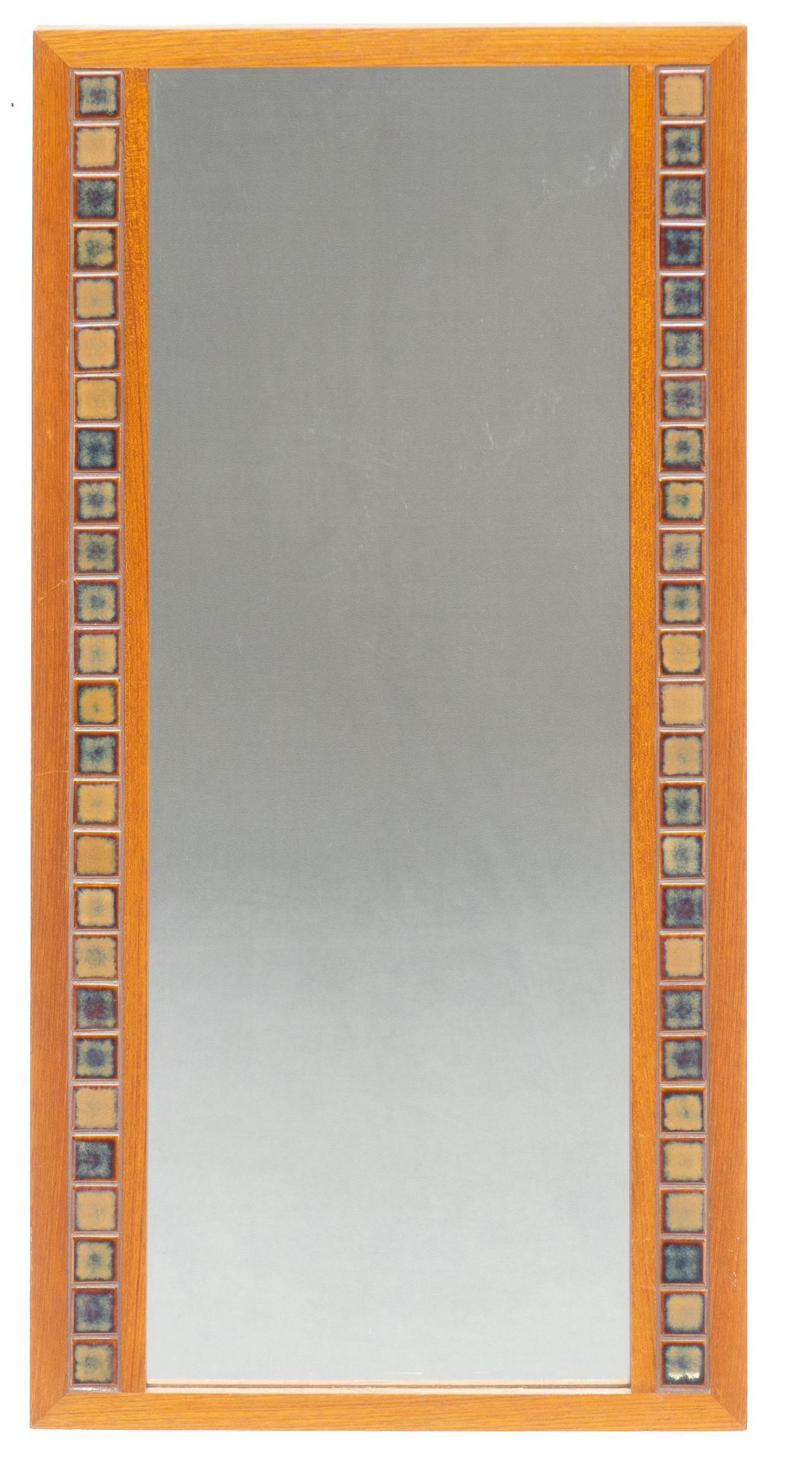 Danish Mid-Century Tile Mirror (1 of 1)