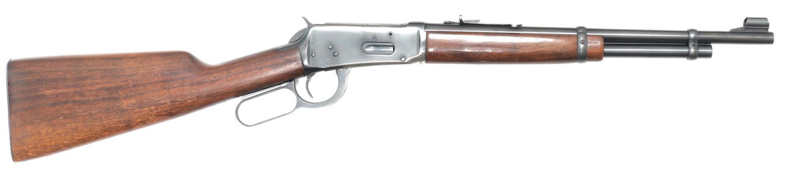 Winchester Model 94 .30-30 WIN Lever-Action Rifle: Serial: 1788307 Manufacturer: Winchester (1950) Model: 94 Caliber: .30-30 WIN Barrel length: 16.25" Condition: Very Good; few signs of wear/use; loss to blued finish on bottom of receiver; some wood s