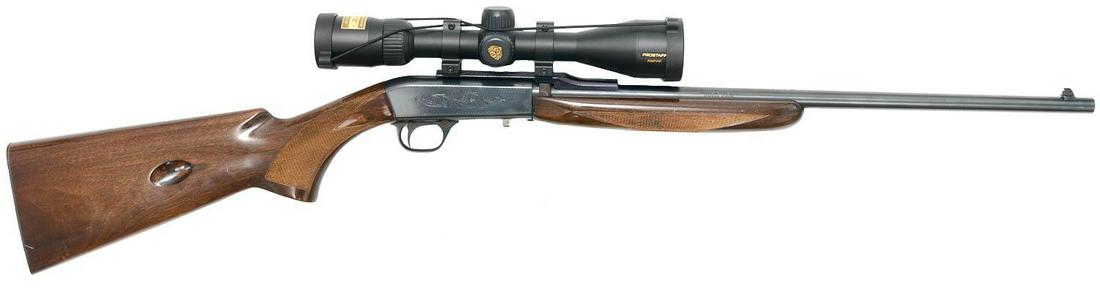 Browning SA-22 Grade 1 Take Down .22LR Semi-Automatic: Serial: 16822RR146 Manufacturer: Browning (Japan) Model: SA-22 Caliber: .22LR Barrel length: 19" Condition: Good; some handling marks in stock; chipping in the foregrip in front of receiver; bore look
