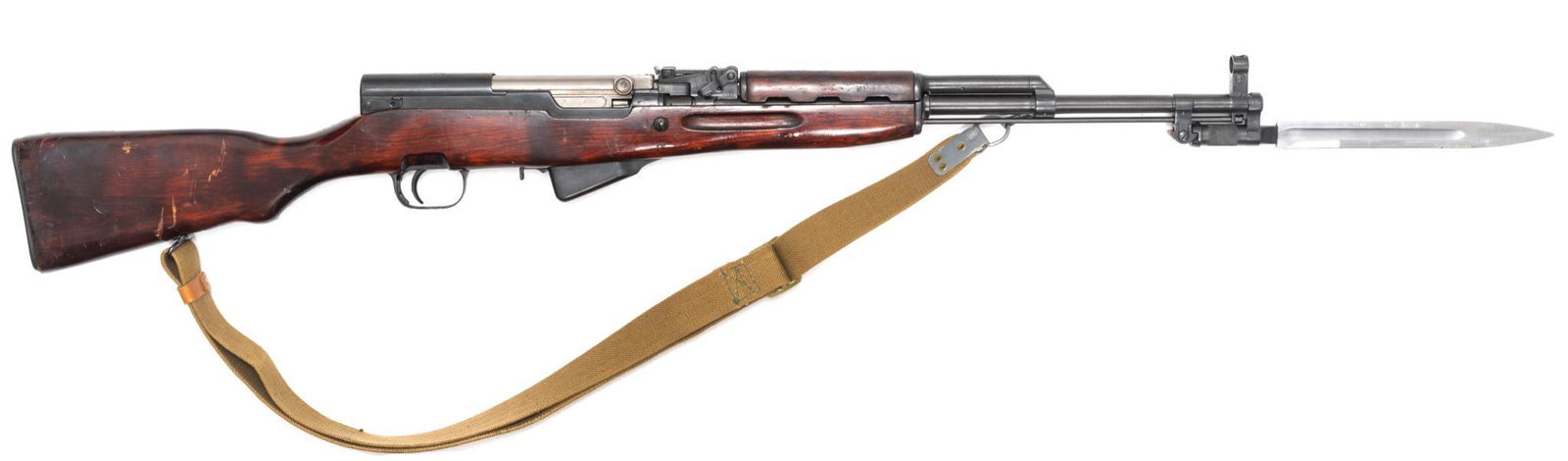 1951 Tula Soviet SKS 7.62x39mm Semi-Automatic Rifle: Serial: TW2550 (Import: RH229734) Manufacturer: Tula Soviet (KBI Inc. Import)(stock dated 1952) Model: SKS Caliber: 7.62 x 39mm Barrel length: 20" Condition: Good; regular wear and marks on stock; bor