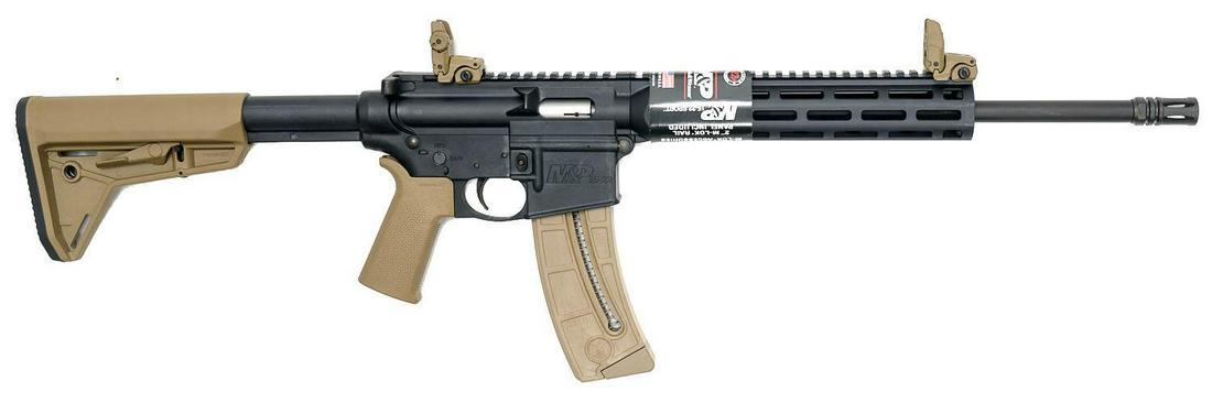 Smith & Wesson M&P15-22 Sport .22LR Semi-Automatic: Serial: DEU5092 Manufacturer: Smith & Wesson Model: M&P15-22 Sport MOE SL Caliber: .22LR Barrel length: 17.75" Condition: Excellent; like-new; has handling marks in polymer frame; marks on barrel; bor