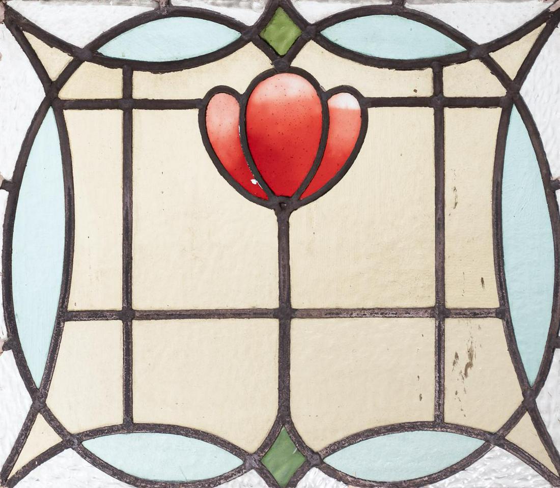 Stained Glass Panel, Rose Motif (1 of 4)