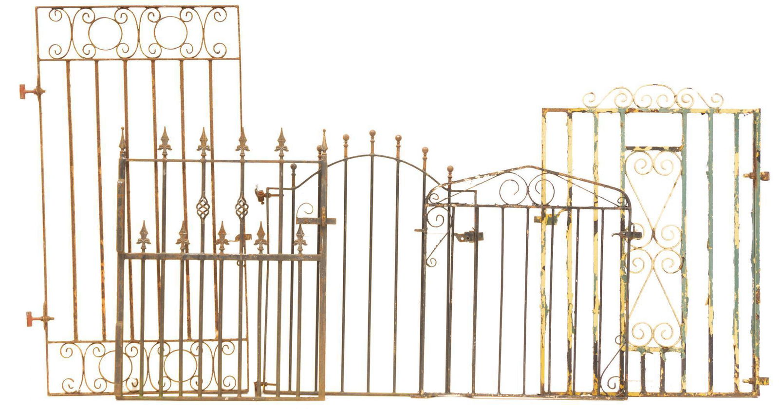 Lot of 5 Vintage Wrought Iron Garden Gates (1 of 2)