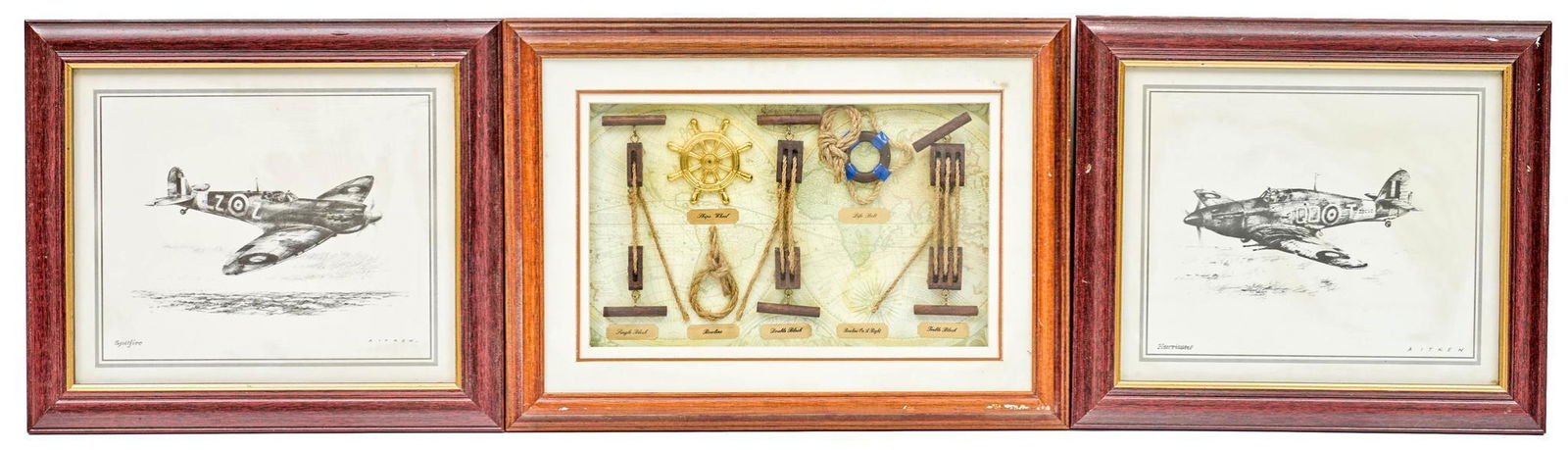 Lot of 3 WWII Aviation and Nautical Prints (1 of 2)