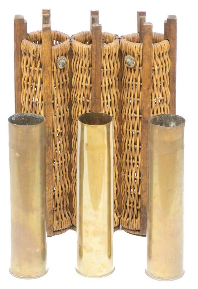 Set of 3 Vintage Brass Trench Art Vases with Case (1 of 6)