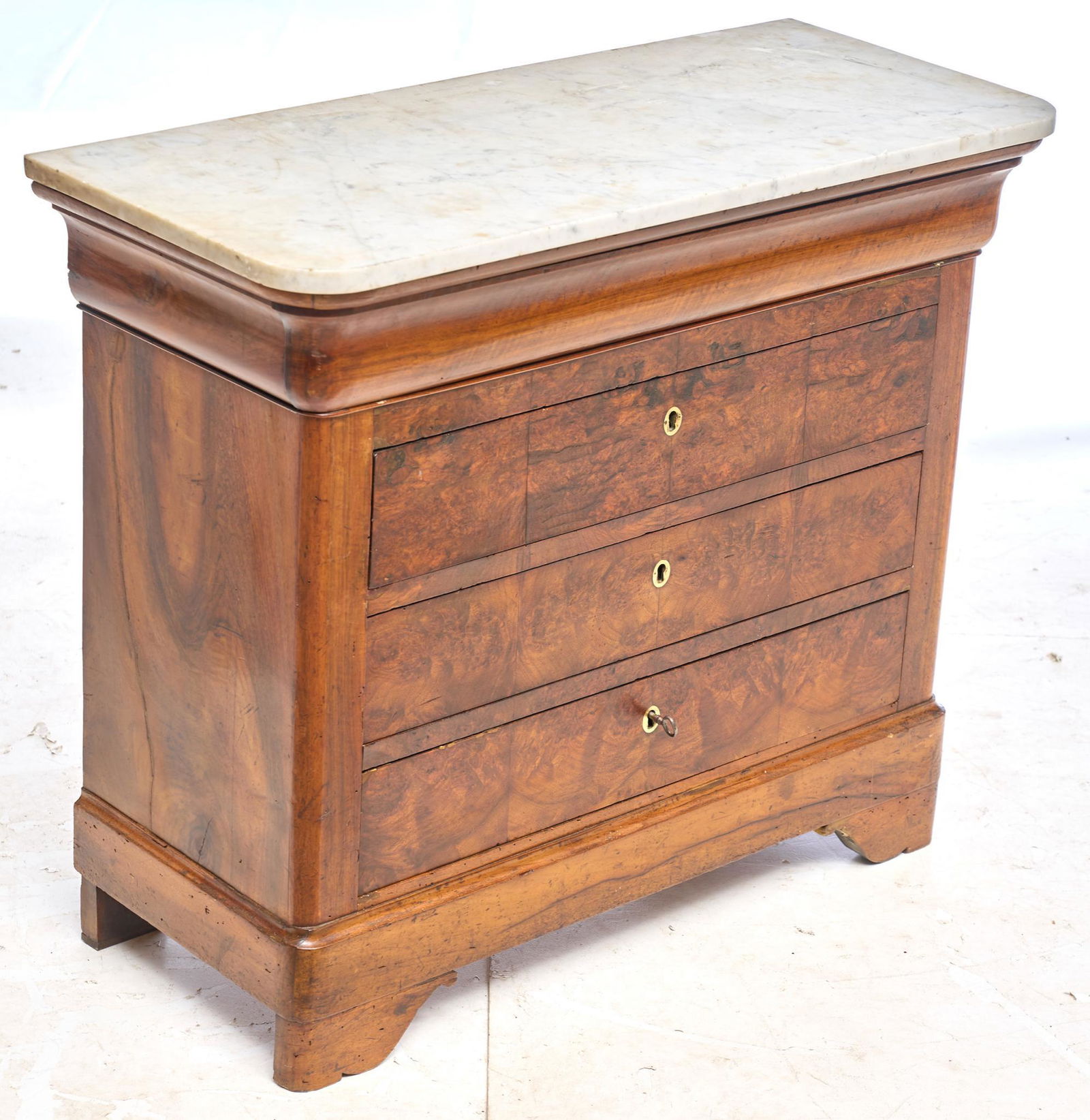 Louis Philippe Style Marble Top Chest of Drawers (1 of 6)