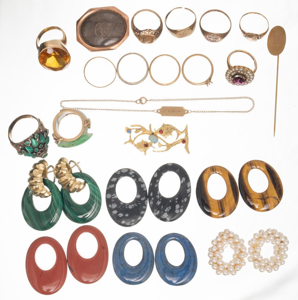 Lot of 28 Vintage Jewelry, To Include 10K and 14K (1 of 1)