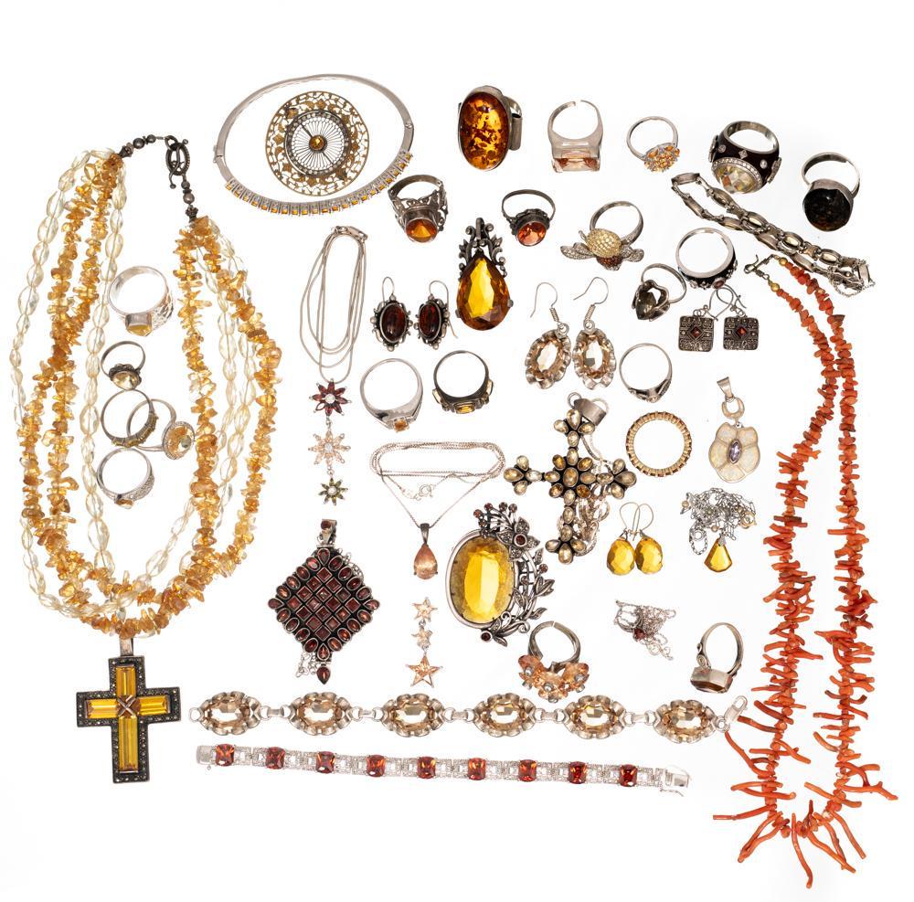 Lot of Approx. 40 Vintage Jewelry, To Include Sterling (1 of 2)