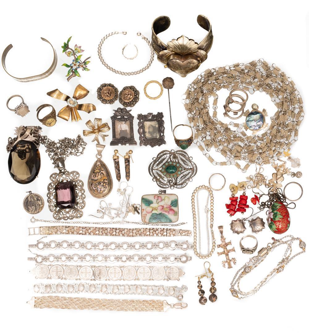 Lot of Approx. 40 Vintage Jewelry, To Include Sterling (1 of 2)