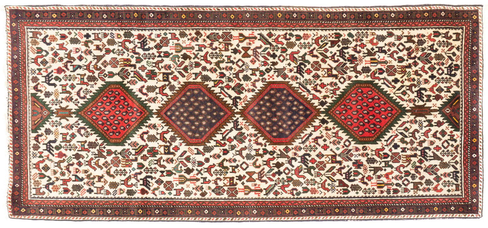 Handwoven Hamadan Style Rug, 6'6" x 3' (1 of 3)