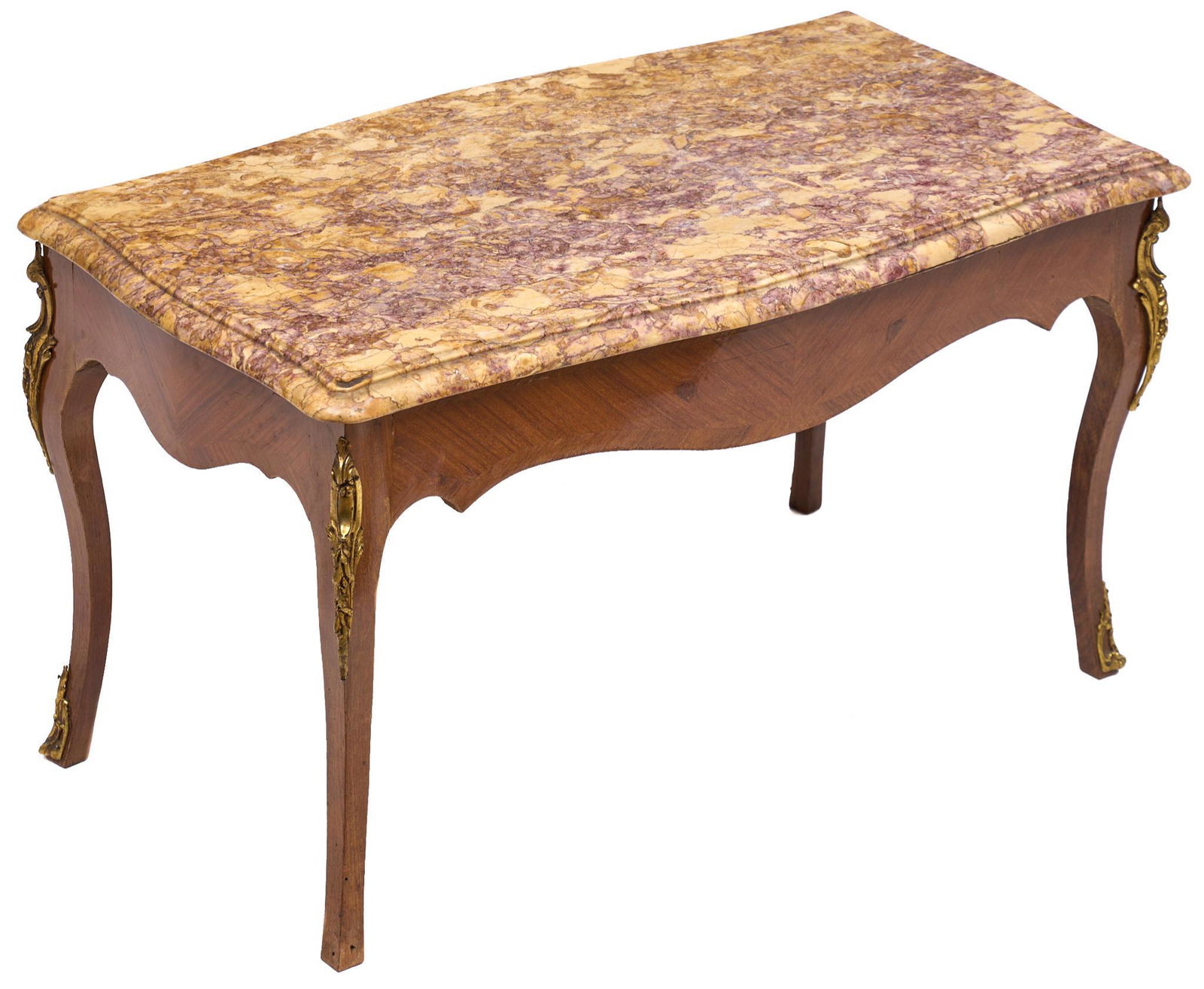 Louis XV Style Marble Top Gilded Coffee Table (1 of 3)