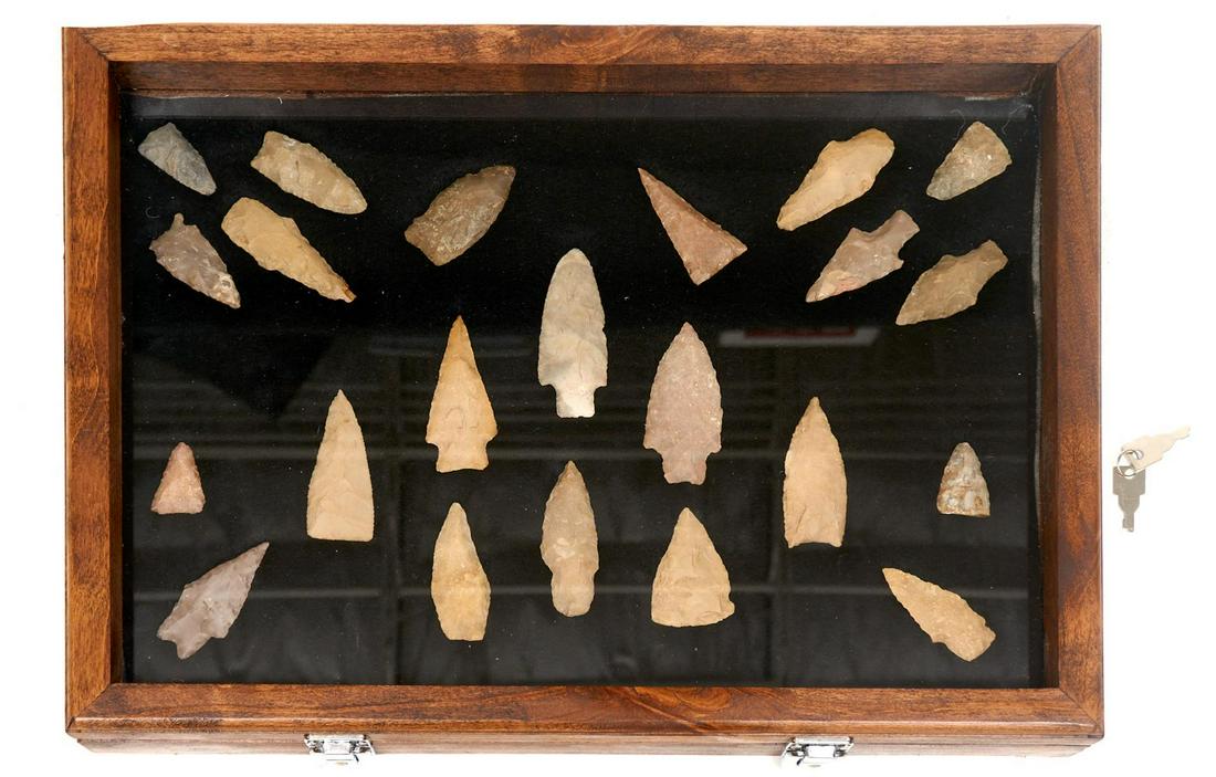 Framed Arrowhead Point Display, To Include 22 Artifacts (1 of 4)
