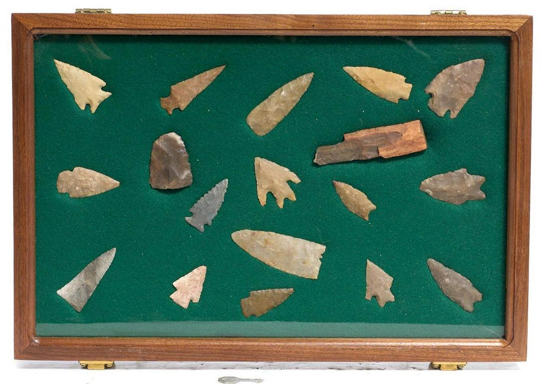 Framed Arrowhead Point Display, To Include 18 Artifacts (1 of 5)