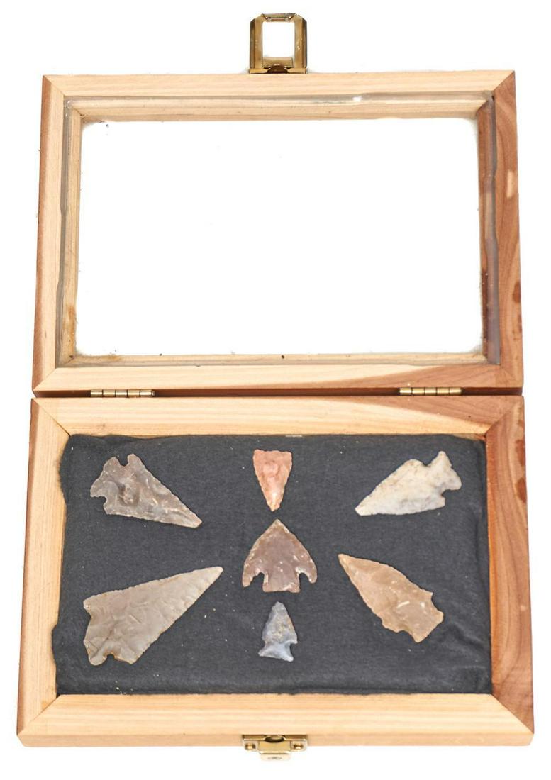 Framed Arrowhead Point Display, To Include 7 Artifacts (1 of 2)