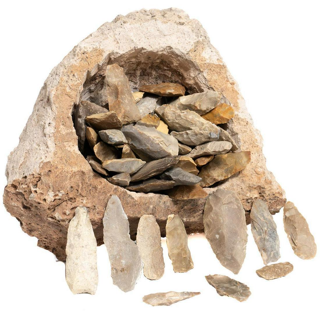 Lot of Misc. Flint Artifacts, To Include Arrowhead (1 of 3)