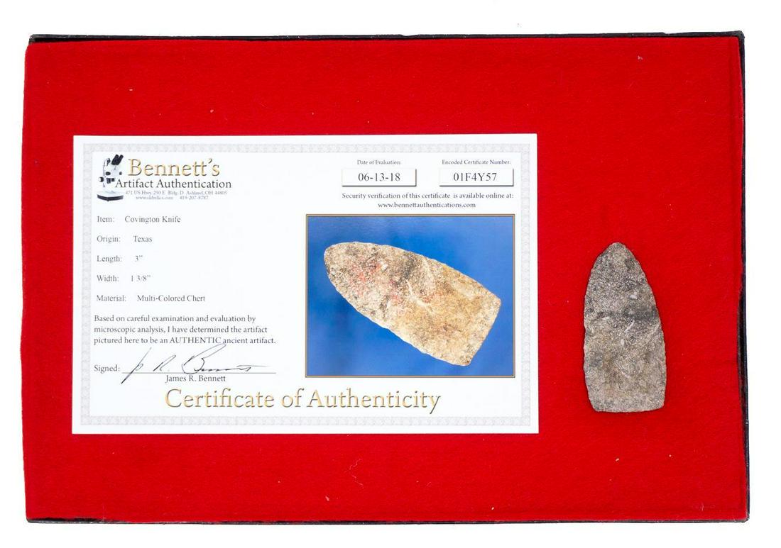 Framed Chert Covington Knife from TX (1 of 3)