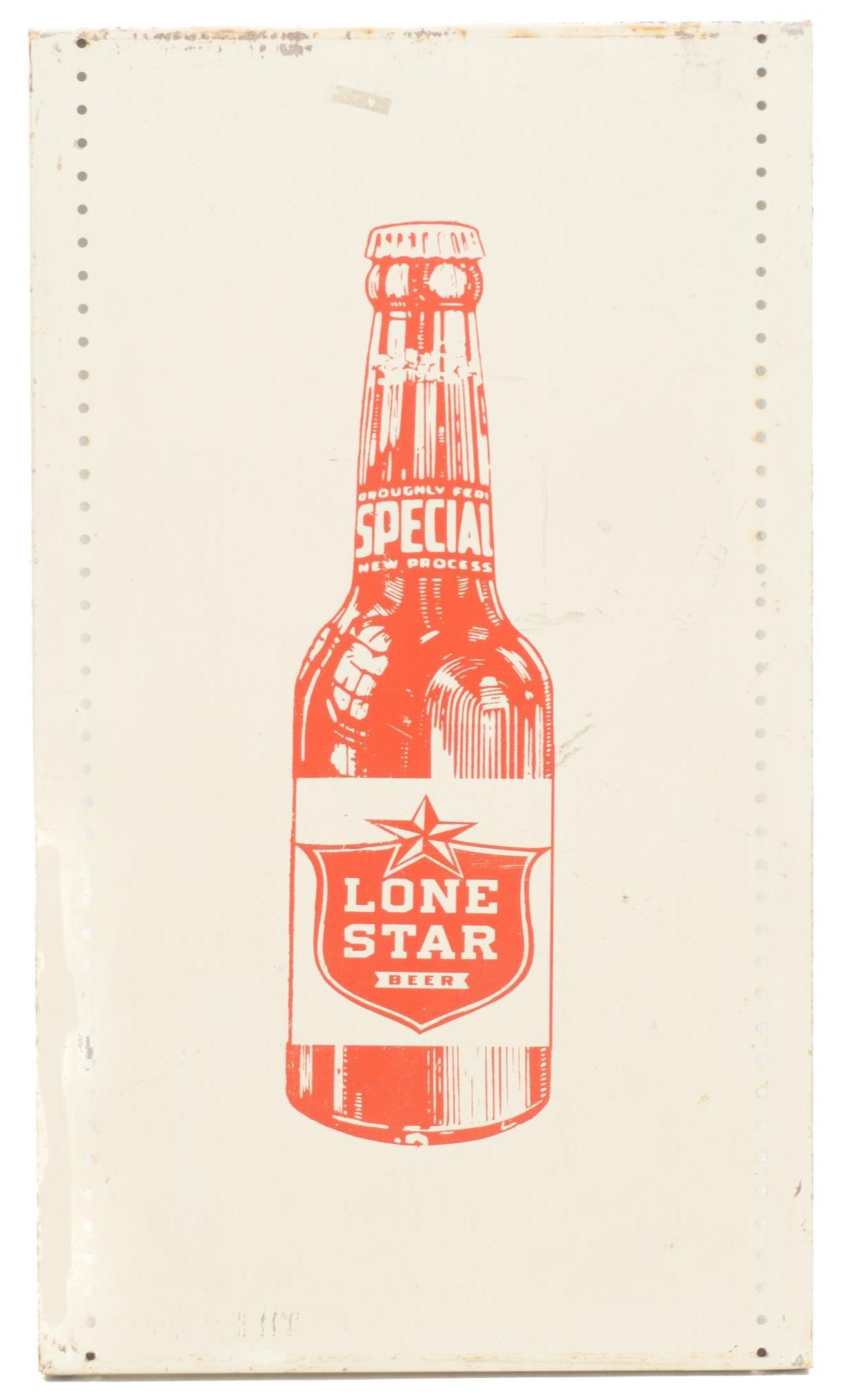 Lone Star Beer Screen Print on Metal (1 of 3)