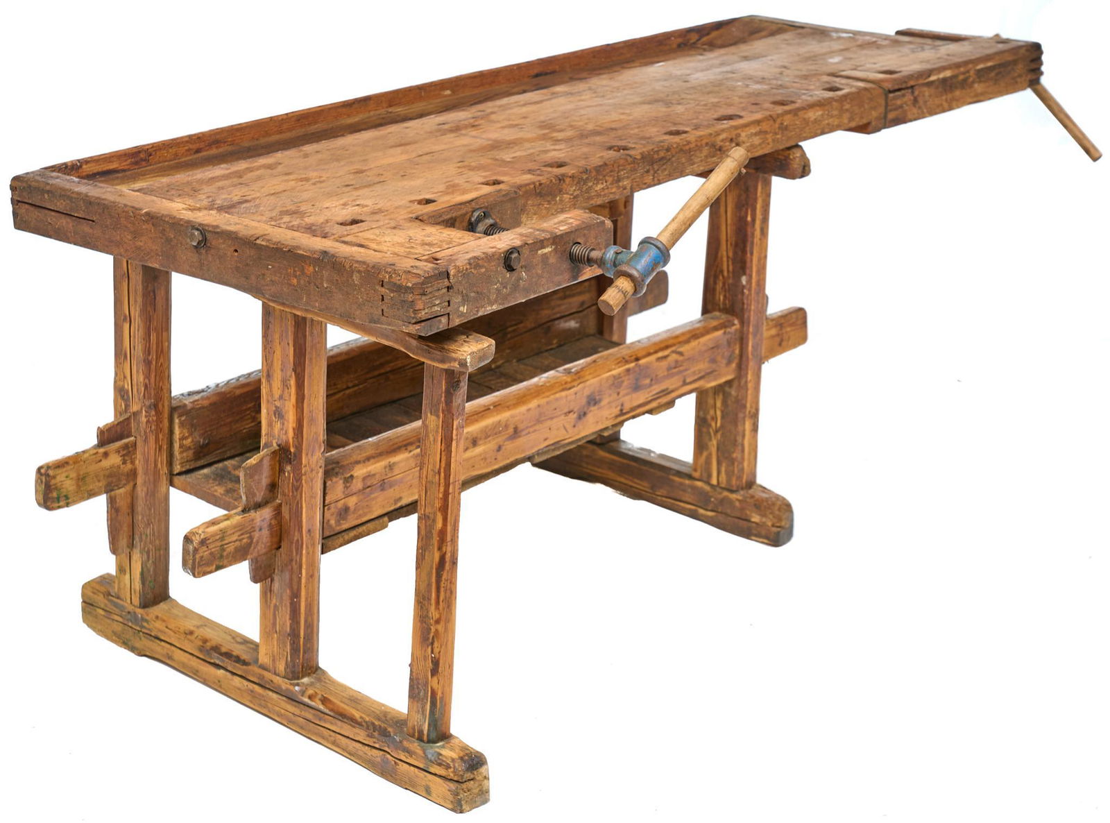 Rustic Work Table with Vice (1 of 3)